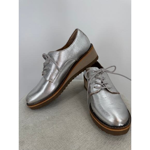 Sofft Salerno Silver Platform Loafer Lace Up Oxford NWOB 8 - Picture 3 of 12